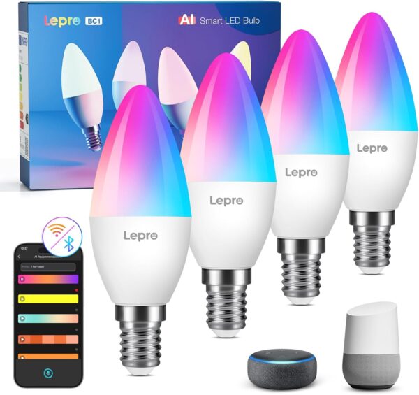 Интелигентна LED крушка Lepro AI BC1, 4.9 W, димираща - Image 1