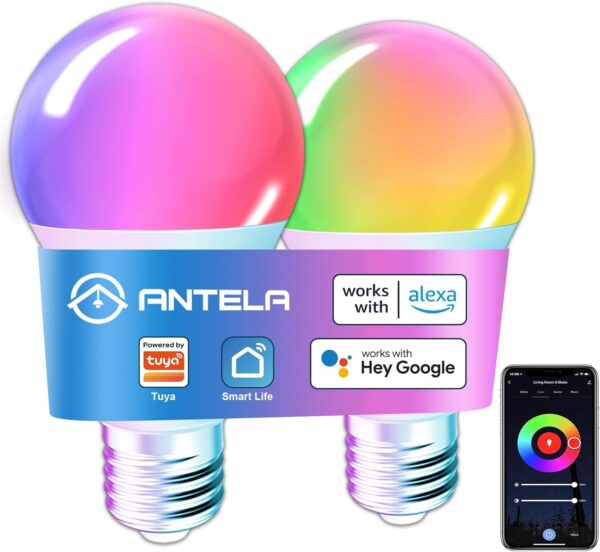 Умна LED крушка ANTELA RGB E27 9W за Google и Alexa - Image 1