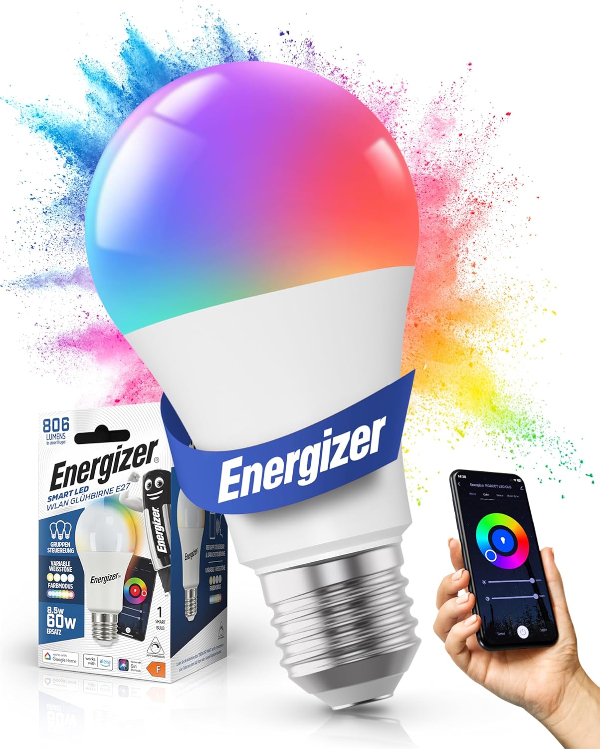 Energizer Smart WiFi LED крушка, E27, 9W, Цветна - Image 1