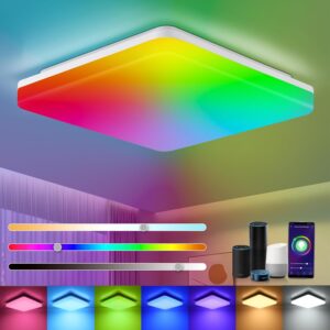 Смарт LED таванна лампа Alexa RGB, димираща, 36W - Image 1