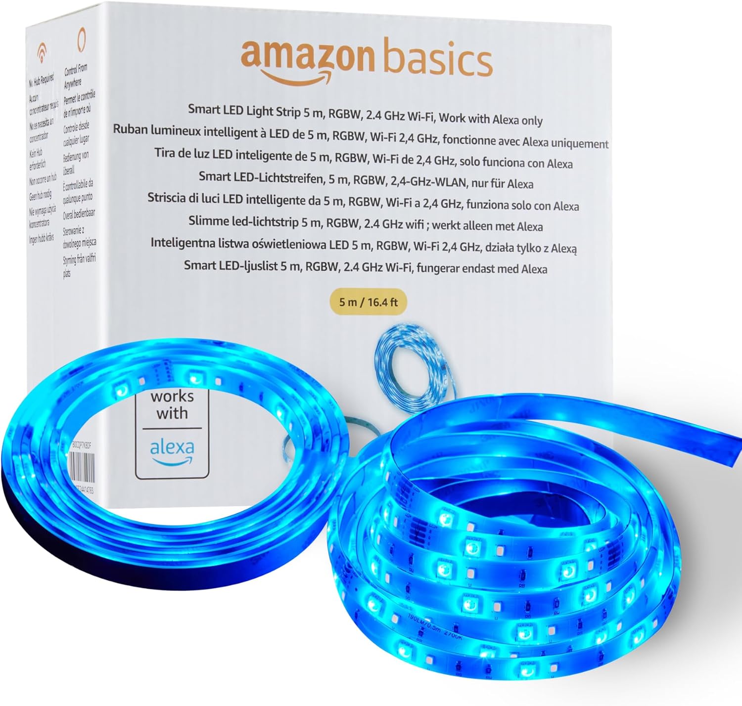 Умен LED лента Amazon Basics 5M RGBW за Alexa - Image 1