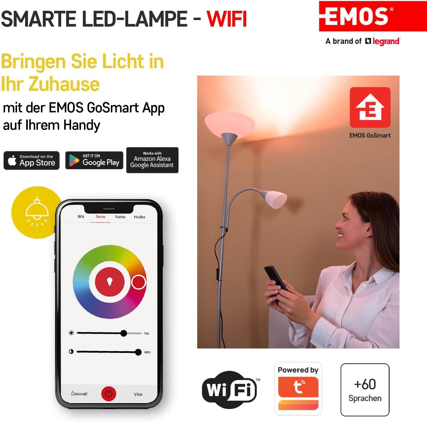 EMOS GoSmart RGB LED лампа - Пакет от 3, E27, Димируема - Image 4