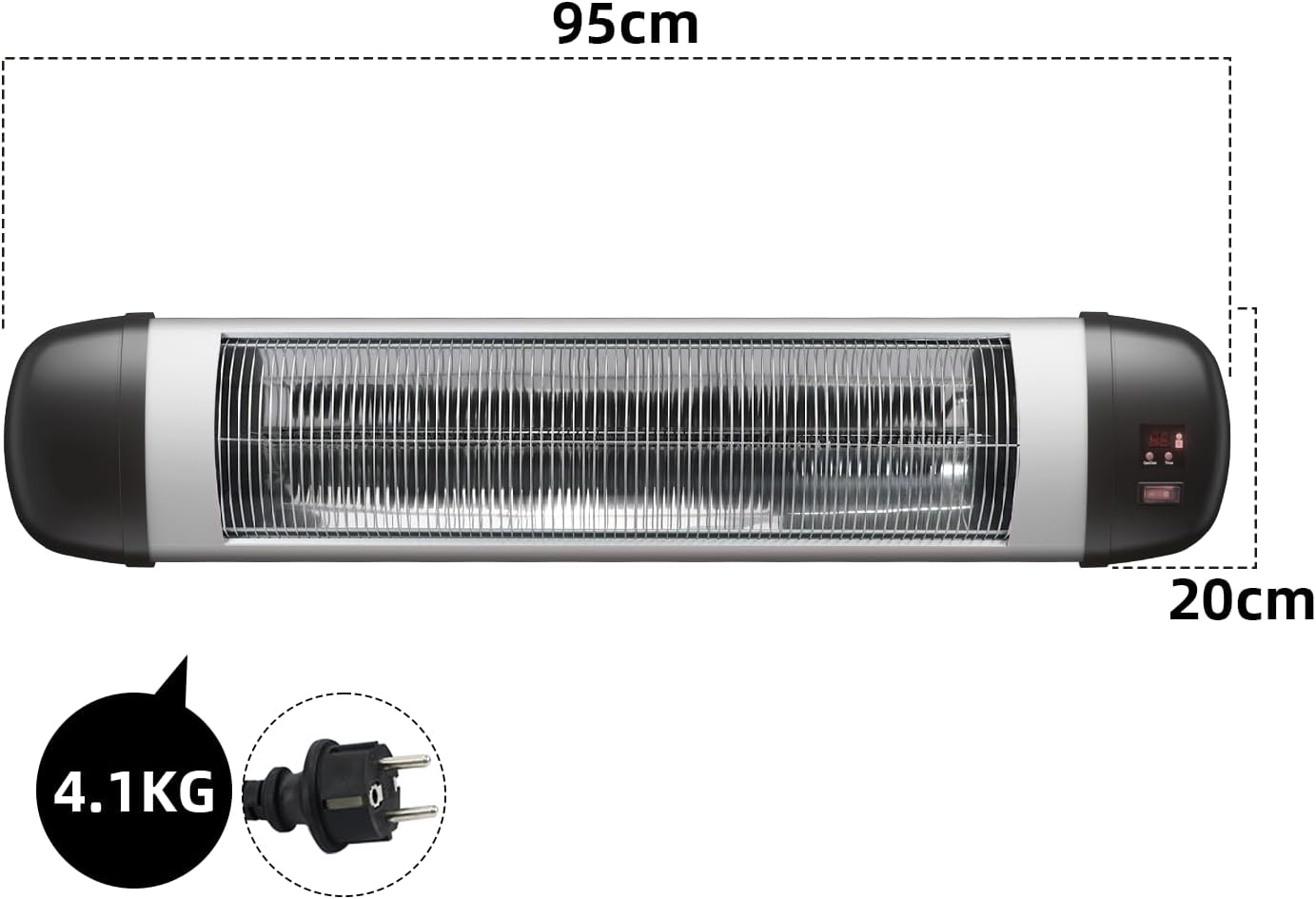 Мурсче Патио Инфрачервен Нагревател - 2500 W, 3 Степени - Image 6