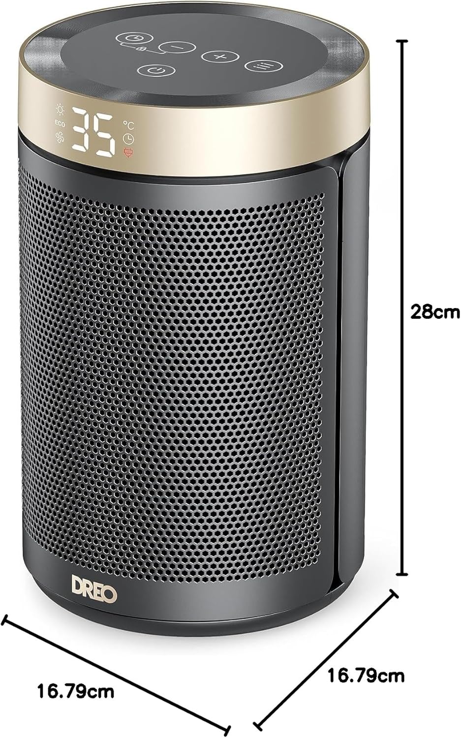 Dreo Energy Saving Fan Heater, 1500 W, Gold - Image 8